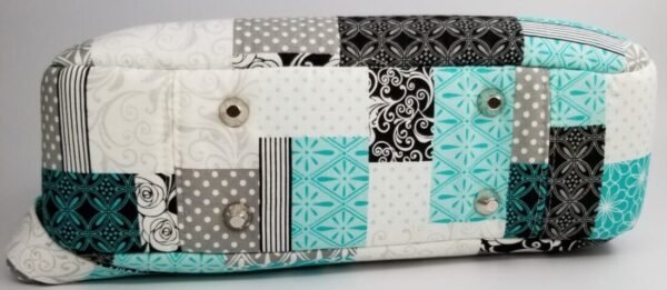 Teal/Black Patchwork Bag - Image 3