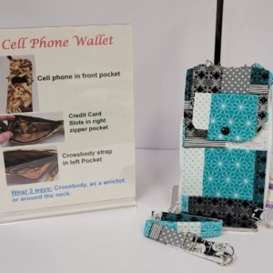 Teal/Black Cell Phone Wallet