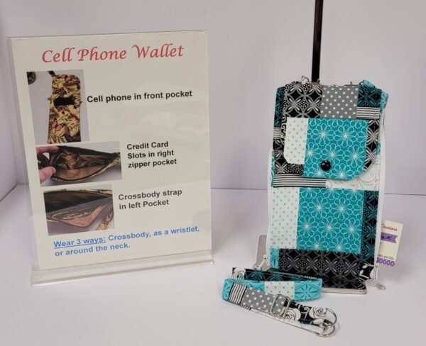 Teal/Black Cell Phone Wallet