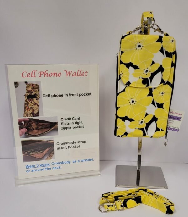 Yellow Flower Cell Phone Wallet