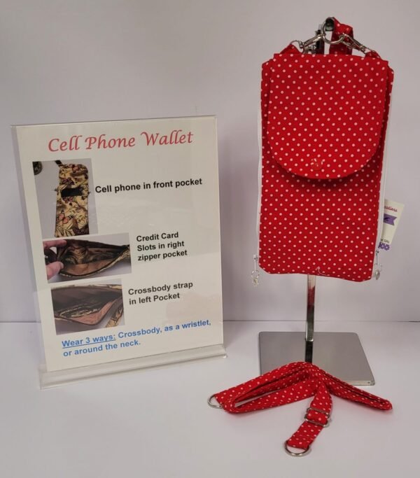 Red Polka Dot Cell Phone Wallet
