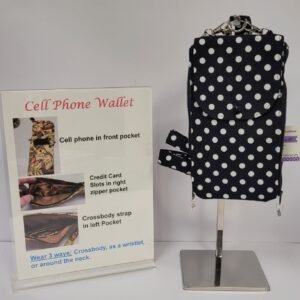 Black Polka Dot Cell Phone Wallet