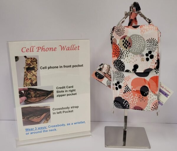 Peach Swirls Cell Phone Wallet